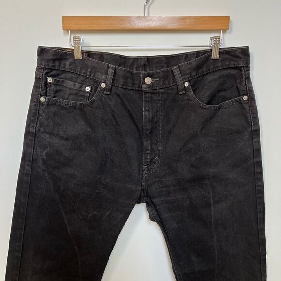 Levi’s 505 Jeans Straight Leg Black Wash Denim Men’s size 38 x 32 - Picture 3 of 11